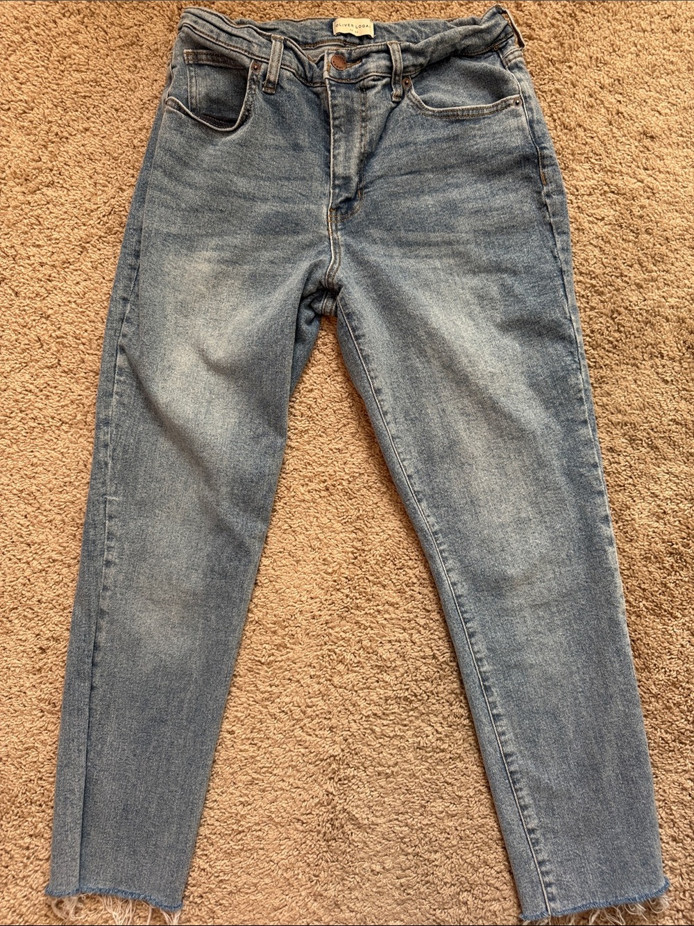 Crosby Relaxed Tapered Jeans in Light Blue Wash by Oliver Logan